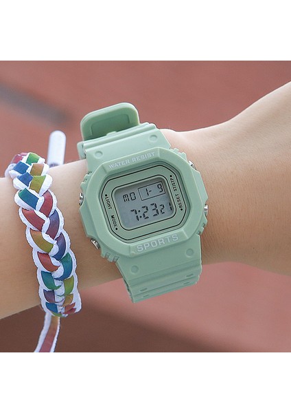 Matcha Yeşil Unisex Silikon Su Geçirmez Spor Öğrenci Kız Çocuklar Erkekler Için LED Saatler Elektronik Dijital Saat Relojes Digitales (Yurt Dışından)