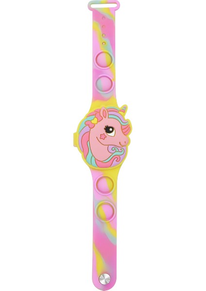 Stil 6 Karikatür/tek Boynuzlu At Şekli Moda Silikon Unicorn Pop Dijital Saat Kamuflaj LED Ekran Kol Saati Çocuklar Için Hediye (Yurt Dışından)