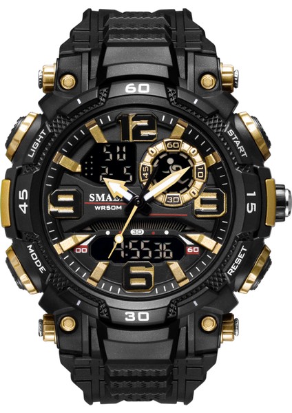 Kırmızı Smael 2021 Yeni Bling Izle Marka 1921 Spor Çift Ekran Kuvars Dijital Saat (Yurt Dışından)