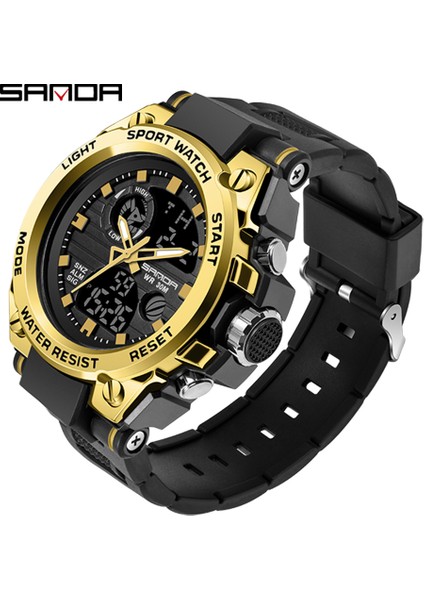 DZ-SDA8301 Moda ve Günlük Sanda 739 Analog Dijital Arka Işık Saatler Erkek Su Geçirmez Analog Kuvars Benzersiz Yeşil Gents Spor Bilek Izle Erkekler Için (Yurt Dışından) fırsatları