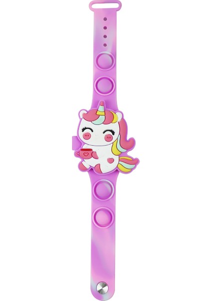 Stil 5 Sevimli ve Fonksiyon Unicorn Pop Spor Izle LED Dijital Çocuk Izle Pop Bilezik ile Serbest Bırakma Silikon Mini Çevirme Saatler Çocuklar Için (Yurt Dışından)