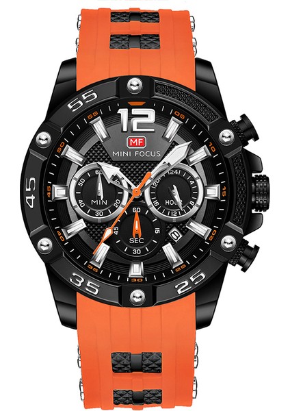 MFA40010113 Resim Olarak Mini Focus 0349 G Erkekler Lüks Silikon Bant Erkek Saatler Suya Dayanıklı Spor Kronograf Spor Saat Relojes Montre Kol Saati (Yurt Dışından)