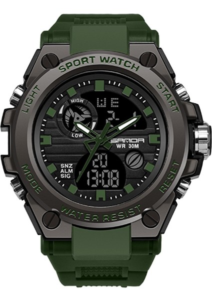 DZ-SDA8301 Moda ve Günlük Sanda 739 Analog Dijital Arka Işık Saatler Erkek Su Geçirmez Analog Kuvars Benzersiz Yeşil Gents Spor Bilek Izle Erkekler Için (Yurt Dışından) indirimleri