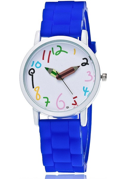Mavi Moda Silikon Watch Band Plastik Kasa Kuvars Izle Spor Hediyelik Saat (Yurt Dışından)