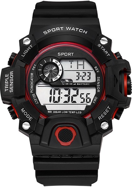 Kırmızı Spor Dijital Saat Basit Dijital LED Su Geçirmez Izle Erkek Izle G Tarzı Öğrenci Spor Açık Izle (Yurt Dışından)