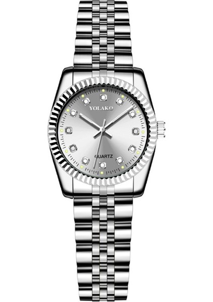 Stil 2 Eğlence Elmas Yüzlü Çelik Bant Takvim Izle Kadın Basit Eğlence Öğrenci Moda Kuvars Altın Takım Elbise Çift (Yurt Dışından)