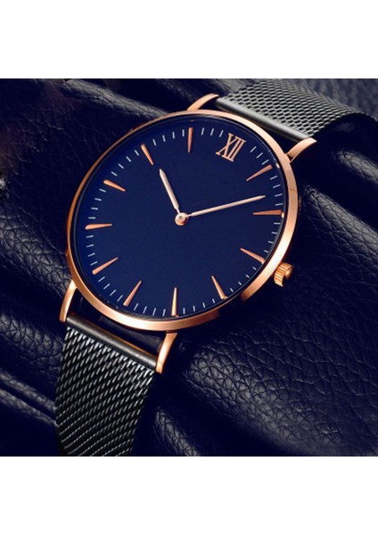 C4 Minimalist Erkek Moda Ultra Ince Saatler Basit Erkekler Iş Paslanmaz Çelik Hasır Kemer Kuvars Izle (KWT2216) (Yurt Dışından)