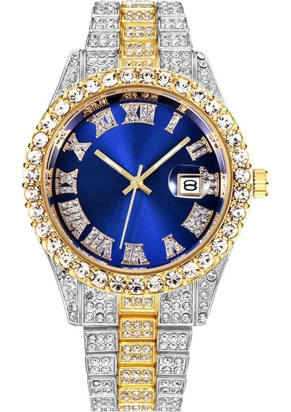 Kırmızı 1 Klasik Yuvarlak Fabrika Doğrudan Satış Yeni Erkek Kraliyet Tarzı Kuvars Izle Hip-Hop Iş Çelik Bant Takvim Erkekler Için Tam Elmas Kuvars Saatler (Yurt Dışından) modelleri