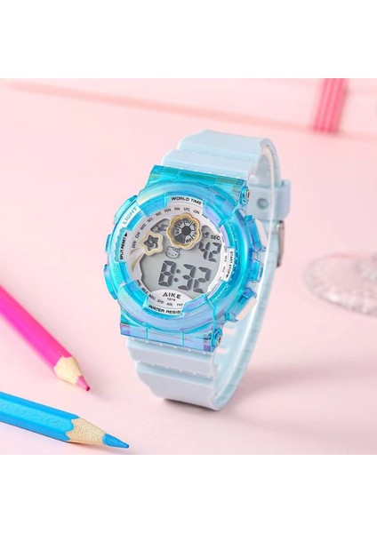 Matcha Yeşil Renk Shipaote 1578 Şeffaf Renk Moda Spor Hediyeler Erkek ve Kız Çocuklar Için Su Geçirmez Dijital Ekran Izle (Yurt Dışından) fiyatları