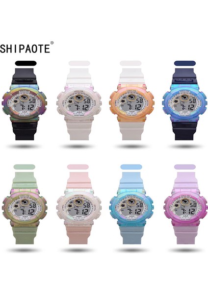 Matcha Yeşil Renk Shipaote 1578 Şeffaf Renk Moda Spor Hediyeler Erkek ve Kız Çocuklar Için Su Geçirmez Dijital Ekran Izle (Yurt Dışından) modelleri