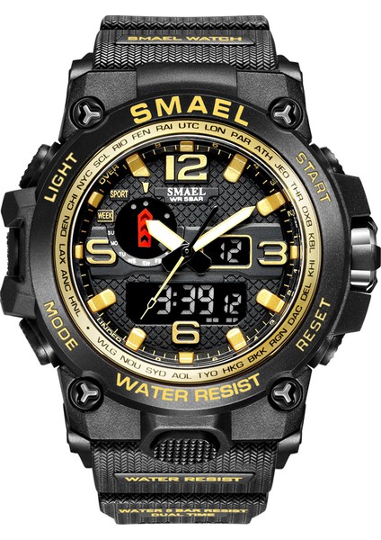 Haki Smael Marka 1545D Moda G Izle Tarzı Dijital Saatler Analog Dijital Lüks Çift Zamanlı Ekran Kauçuk Spor Saatler Erkekler Için (Yurt Dışından)