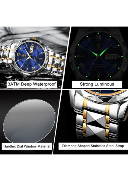 01 615 2023 Yeni Poedagar 615 Lüks Erkek Saatler Iş Üst Marka Erkek Kol Saati Su Geçirmez Aydınlık Tarih Hafta Kuvars Erkek Izle (Yurt Dışından) modelleri