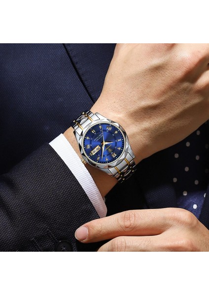 01 615 2023 Yeni Poedagar 615 Lüks Erkek Saatler Iş Üst Marka Erkek Kol Saati Su Geçirmez Aydınlık Tarih Hafta Kuvars Erkek Izle (Yurt Dışından) fırsatları