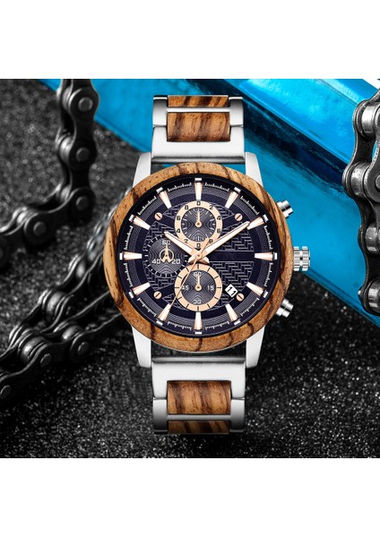 Gümüş ve Ceviz Dropshipping Özelleştirilmiş Reloj Hombre Yeni Ahşap Izle Erkekler Üst Marka Lüks Chronograph Kuvars Saatler Adam Için (Yurt Dışından) modelleri