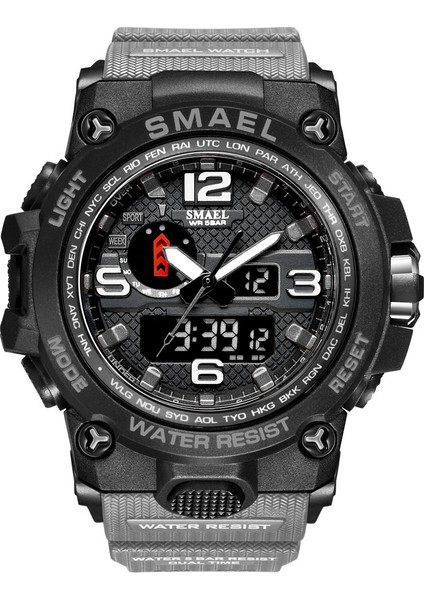 Haki Smael Marka 1545D Moda G Izle Tarzı Dijital Saatler Analog Dijital Lüks Çift Zamanlı Ekran Kauçuk Spor Saatler Erkekler Için (Yurt Dışından)