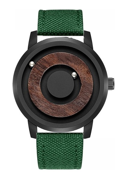 Stil 2 Manyetik Bilyalı Izle Eutour E019 Erkek Kanvas Deri Kayış Erkek Kol Saati Moda Bilezik Su Geçirmez Kuvars Izle Erkek Saat (Yurt Dışından)