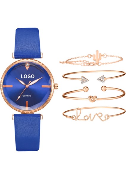 Stil 8 Izle Moda Stil 5 Adet Set Kadın Lüks Deri Analog Kuvars Kol Saati Bayan Kol Saati Seti Reloj Mujer Saatler Kuvars Saatler (Yurt Dışından)