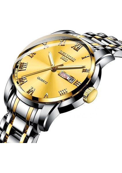 Mavi Kadran Gümüş Bant Klasik Yuvarlak Avrupa ve Amerika Sıcak Satış Safir Mekanik Tam Otomatik Su Geçirmez Çift Takvim Erkekler Için Sevilen Kuvars Saatler (Yurt Dışından) fiyatları