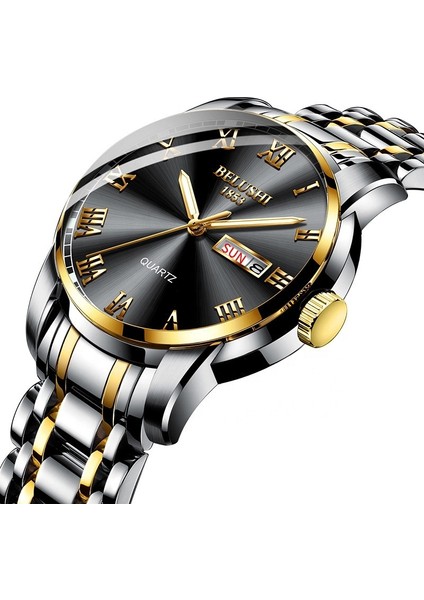 Mavi Kadran Gümüş Bant Klasik Yuvarlak Avrupa ve Amerika Sıcak Satış Safir Mekanik Tam Otomatik Su Geçirmez Çift Takvim Erkekler Için Sevilen Kuvars Saatler (Yurt Dışından) fırsatları