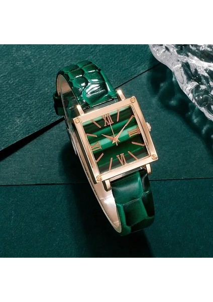 Kırmızı (Kutu Ile) Moda Yusa 448 5 Adet/takım Kadın Izle Vintage Kare Işaretçi Kuvars Izle ve Taklidi Takı Seti Hediye (Yurt Dışından) fırsatları