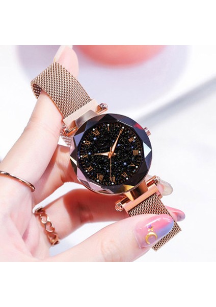 Gül Altın M0243 Lüks Kadın Saatler Manyetik Kayış Yıldızlı Gökyüzü Kadın Saat M0243 Kuvars Kol Saati Moda Bayanlar Bilek Izle Relogio Feminino (Yurt Dışından) fiyatları