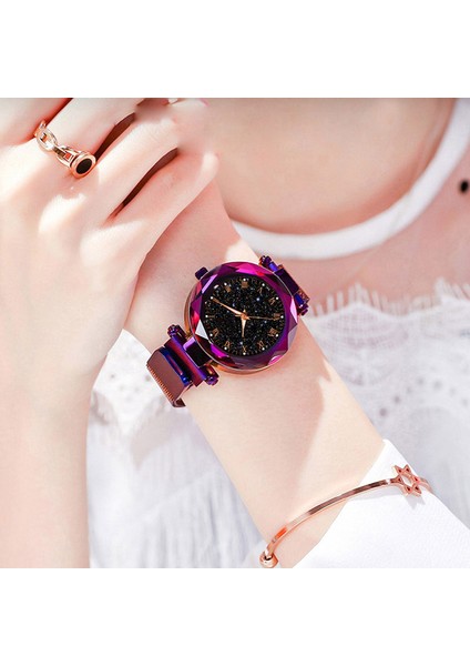 Gül Altın M0243 Lüks Kadın Saatler Manyetik Kayış Yıldızlı Gökyüzü Kadın Saat M0243 Kuvars Kol Saati Moda Bayanlar Bilek Izle Relogio Feminino (Yurt Dışından) fırsatları