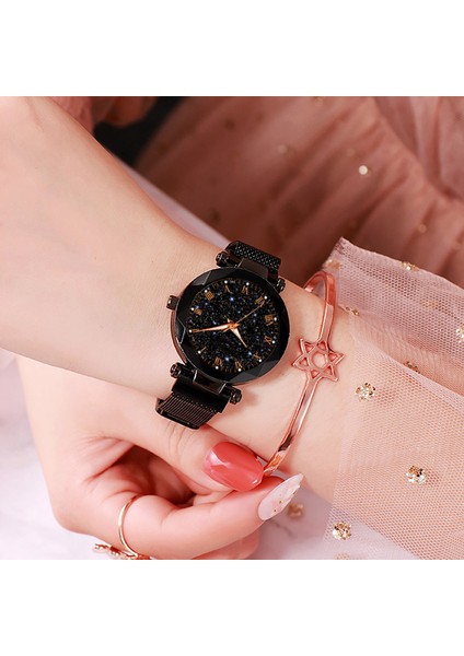 Gül Altın M0243 Lüks Kadın Saatler Manyetik Kayış Yıldızlı Gökyüzü Kadın Saat M0243 Kuvars Kol Saati Moda Bayanlar Bilek Izle Relogio Feminino (Yurt Dışından) indirimleri