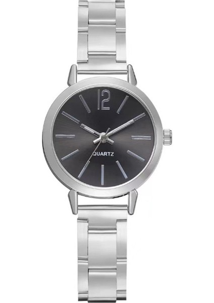 Siyah Gümüş Moda Ithal Kadın Çelik Şerit Saatler Moda Lüks Özel Tasarım Kol Saatleri Sıcak Satış Kadın Kuvars Saatler (Yurt Dışından)