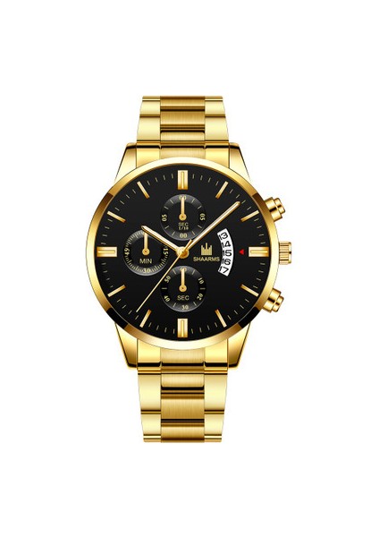 Izle 8 Şekilde Gösterildiği Gibi 2023 Erkekler Kuvars Kronograf Takimetre Siyah Kadran 44MM Erkek Kol Saati Takvim Zamanlayıcı Gündelik Kuvars Saatler (Yurt Dışından)