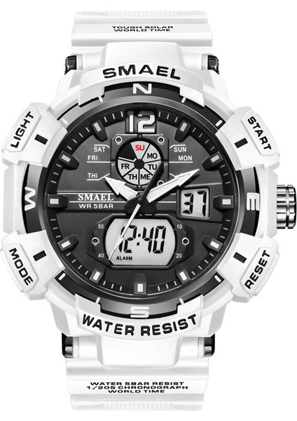 SMEB0502 Resim Olarak Spor Saat Smael 8045 Kuvars Dijital Çift Hareket Marka Erkek Saat Moda Serin Kadran Takvim Hafta Çok Fonksiyonlu Su Geçirmez (Yurt Dışından)