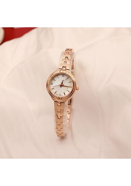 Gül Altın Saat Popüler Quartz Saat Kum Altın Kadın Saati 24K Altın Retro ve Zarif Küçük Altın Saat ile Kaplama (Yurt Dışından)
