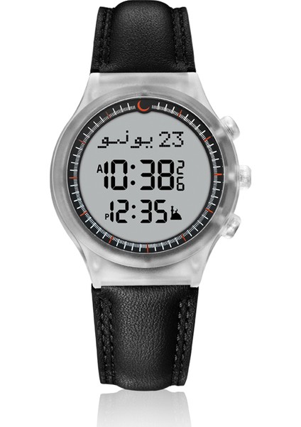 AS-S016NL/B Spor Saat Al-Sahar Iş Adamı Saat Ezan Dijital Saat Namaz Saati Ezan Ezan Alarmı Hicri Takvimli Otomatik Pusula Cami Saatleri (Yurt Dışından)