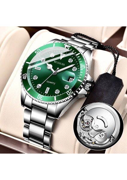 Gümüş Kayış Siyah Kadran Mekanik Saatler Kvc Yüksek Kalite Lüks Erkekler 40.5mm Kadran Mineral Cam Bilek Izle Tasarımcı Süper Klon Özel Logo Spor Mekanik Saatler (Yurt Dışından)