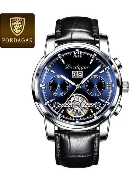 8051 Sl Bu L Mekanik Saat Poedagar Moda Lüks Su Geçirmez Erkek Izle Aydınlık Takvim Paslanmaz Çelik Erkek Mekanik Saat (Yurt Dışından)