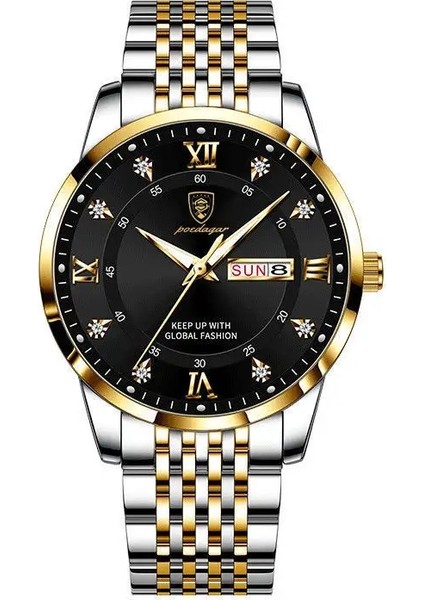 D Man Moda Lüks Moda Kare Kuvars Izle Erkekler Kadınlar Için Paslanmaz Çelik Kol Saati Spor Bilek Saatler Reloj Mujer Zegarek Damski (Yurt Dışından)