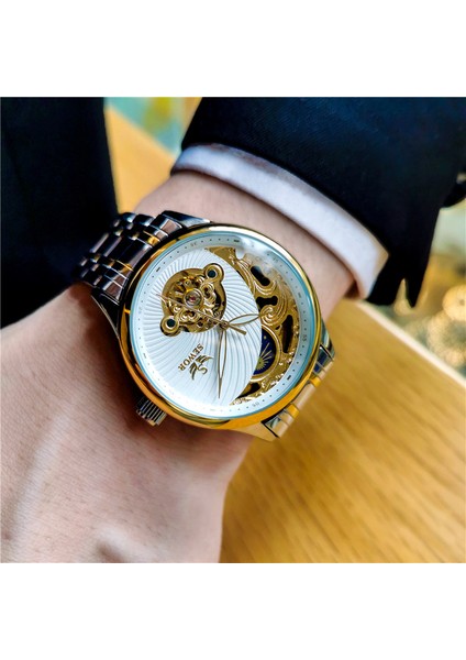 F Sewor 1923-3 Sewor 1923-3 Resmi Orijinal Otomatik Mekanik Saat Erkek Saat Hollow Tourbillon Aydınlık Su Geçirmez Iş Retro Saat (Yurt Dışından)