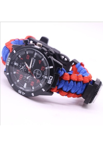 Mor Çok Fonksiyonlu Survival Sentinel Flint Pusula Hayatta Kalma Izle Açık Dağ Tırmanışı Kamp Seyahat Hayat Kurtarıcı Izle (Yurt Dışından)