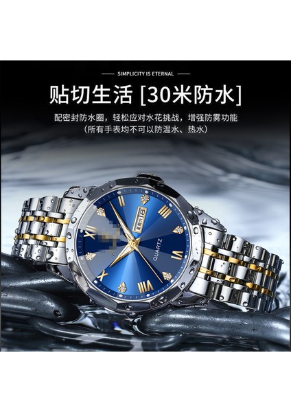 Gümüş Kabuk Siyah Yüz Kuvars Izle Yeni Basit Erkek Su Geçirmez Süper Aydınlık Lüks Paslanmaz Çelik Kuvars Izle (Yurt Dışından) modelleri