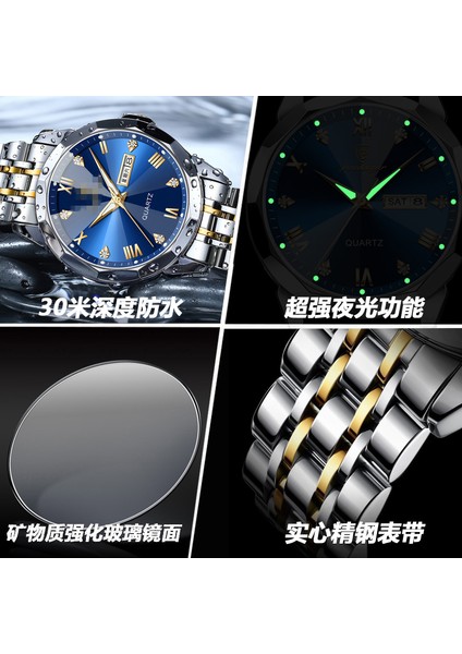 Gümüş Kabuk Siyah Yüz Kuvars Izle Yeni Basit Erkek Su Geçirmez Süper Aydınlık Lüks Paslanmaz Çelik Kuvars Izle (Yurt Dışından) fırsatları