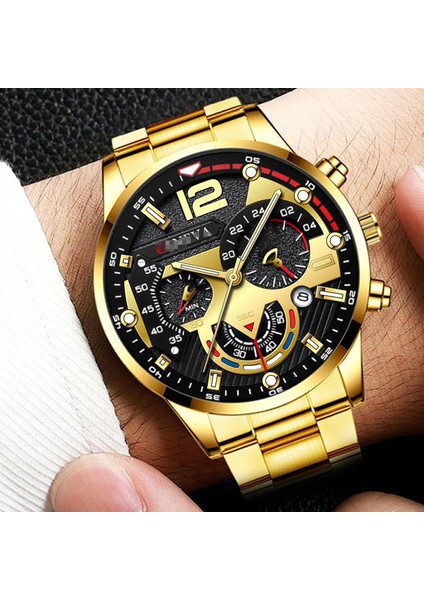 2 Gül Altın - Orta Altın Kuvars Izle Erkek Yaratıcı Mekanik Versiyon Altı Iğneli Saat Alaşımlı Çelik Bant Erkek Kuvars Saat (Yurt Dışından) fiyatları