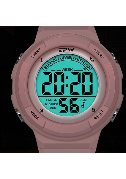 Pembe Spor Kronograf Izle Erkekler Bayanlar Dijital Kol Saatleri Reçel Tangan Pria Relogio Masculino Dijital (Yurt Dışından)
