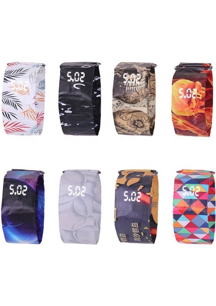 Mavi Gökyüzü Kağıt Sıcak Yaratıcı Erkekler LED Kağıt Izle Su Geçirmez Izle Erkek Kız Öğrenci Kağıt Kayış Dijital Saatler Relogio Feminino Hodinky (Yurt Dışından) fiyatları