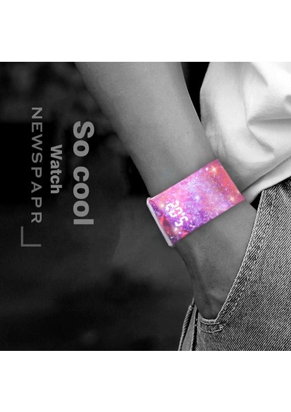 Mavi Gökyüzü Kağıt Sıcak Yaratıcı Erkekler LED Kağıt Izle Su Geçirmez Izle Erkek Kız Öğrenci Kağıt Kayış Dijital Saatler Relogio Feminino Hodinky (Yurt Dışından) modelleri