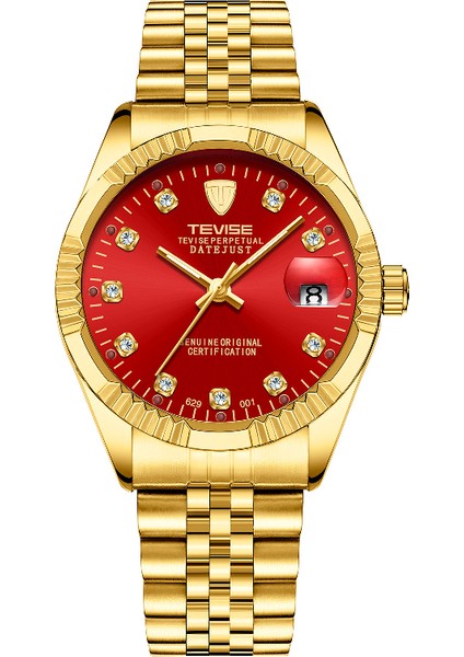 629-001 Tam Altın Mekanik Saatler Su Geçirmez Iş Takvimi Izle Basit Paslanmaz Çelik Izle Otomatik Mekanik Saat Erkekler (Yurt Dışından) indirimleri