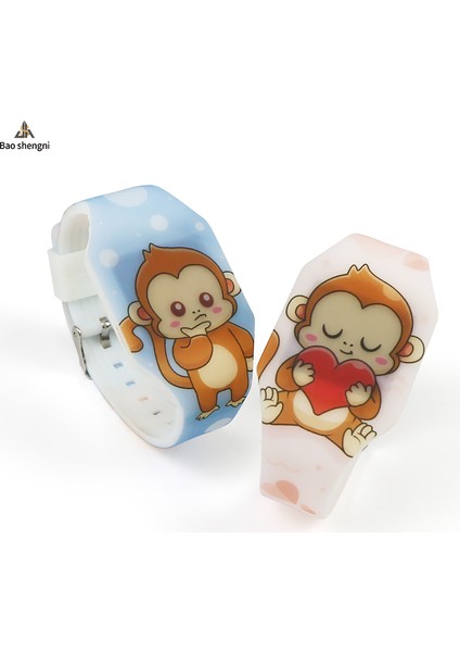 Tasarım 03 Izle ve Dijital ve Çocuklar Renkli Aydınlık Çocuk Dijital Saat Silikon LED Işık Izle Maymun Karikatür Hediye Çocuklar Çocuklar Için Izle (Yurt Dışından) fırsatları