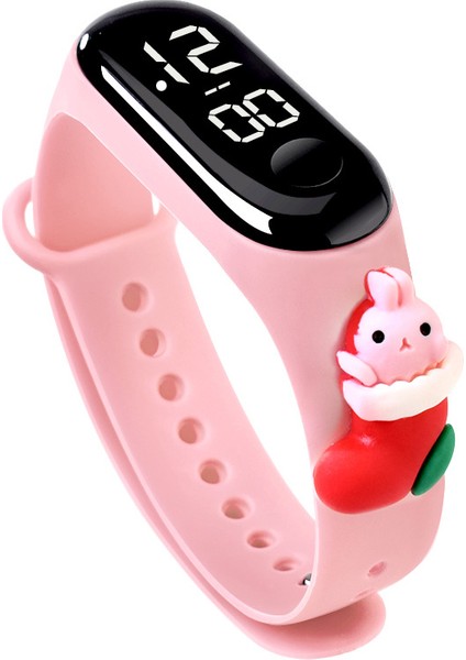 Çorap Noel Teması Bebek Hediyesi Çocuk Bilekliği Yenilikçi Erkek ve Kız Plastik Dijital Saat (Yurt Dışından)