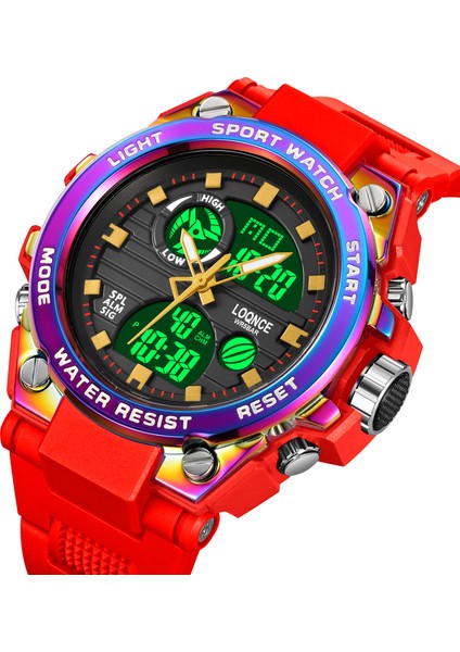 Yeşil Spor Loqnce 98001 En Lüks Saatler Erkekler Erkek Dijital Saat Su Geçirmez Spor Kol Saati Çift Ekran Izle Erkek Relogio Masculino (Yurt Dışından) fiyatları