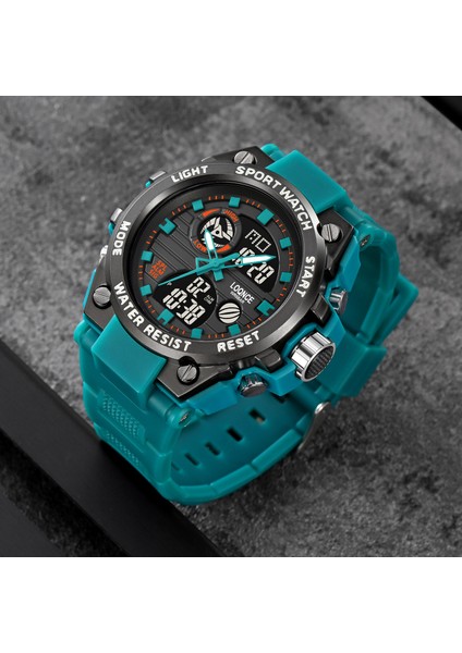 Yeşil Spor Loqnce 98001 En Lüks Saatler Erkekler Erkek Dijital Saat Su Geçirmez Spor Kol Saati Çift Ekran Izle Erkek Relogio Masculino (Yurt Dışından) indirimleri