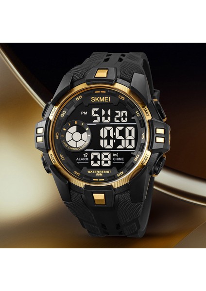 Siyah Dijital Saat Özel Logo 2123 5ATM Su Geçirmez Reloj Yuvarlak Beyaz Renk Erkekler Kronograf Çift Zamanlı Ekran Açık Spor Dijital Saat (Yurt Dışından) modelleri