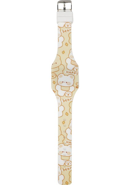 Tasarım 06 Izle ve Dijital ve Çocuk Öğrenci Moda LED Izle Silikon Karikatür Özel Dijital Pin Toka Düz Saat Renkli Baskı Deseni (Yurt Dışından)